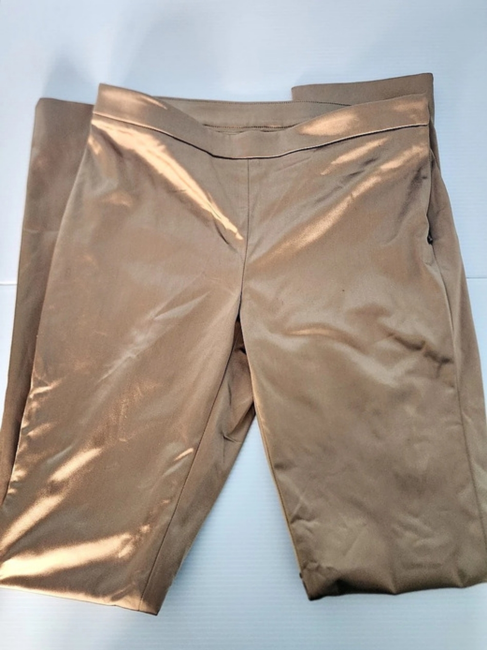 Worth New York Straight Leg Pants in Shiny Golden Brown Size 6